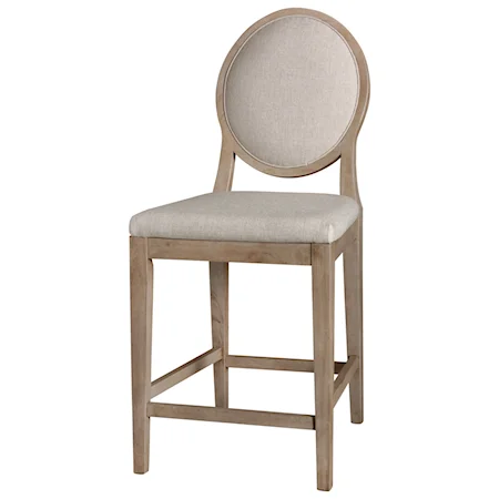 Oval X-Back Upholstered Counter Stool